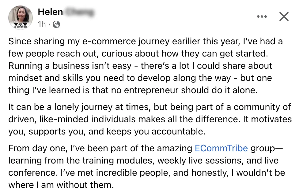 Helen: no entrepreneur should do it alone, the community makes all the difference