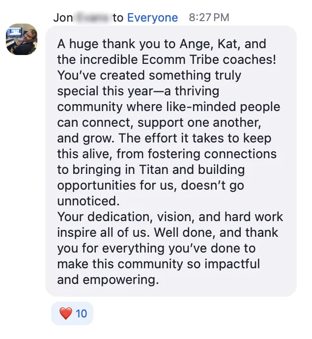 Jon: a thriving community where like-minded people connect, support, and grow